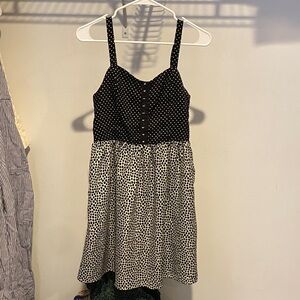 Xhilaration Black and White Polka Dot Dress